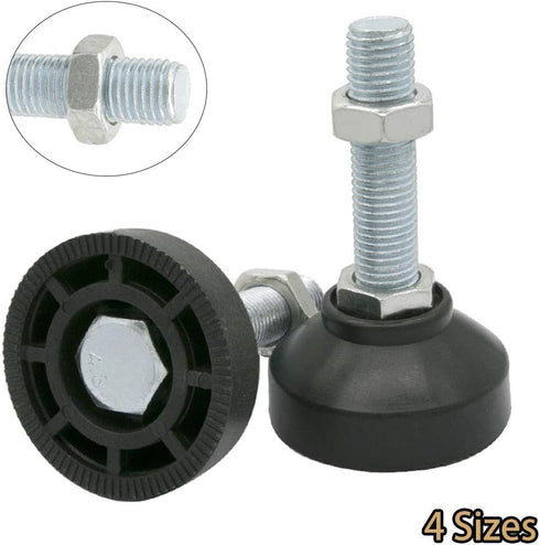 BE-TOOL 2 M16 60 MM 60 MM Pcs Cabinet Adjustment Support Feet with Plastic Round Base Design x x Easy to Adjust for TV