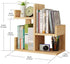 Wood Desktop Shelf, Small Assembled Bookshelf for Office Supplies, Literature Holder Display Rack (Walnut Color)