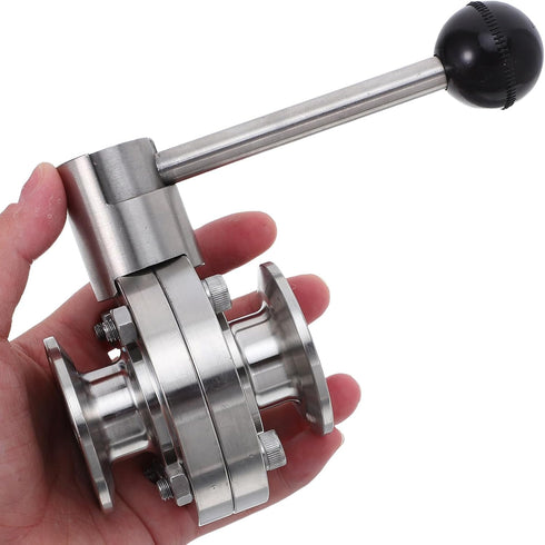 304 25 Stainless Steel Sanitary Butterfly Valve Standard Type with Lever Handle Quick Clamp for Brewery Beer Wine Dairy