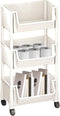 Generic Rolling Cart Organizer - Multi-Tier Book Cart with Wheels for Easy Storage,