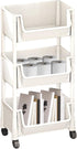 Generic Rolling Cart Organizer - Multi-Tier Book Cart with Wheels for Easy Storage,