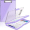 Clipboard with Storage, Heavy Duty Clip Boards 8.5x11, Clear Visible Top Panel, Side Opening for Office Supplies