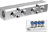 4 Way Pneumatic Manifold Air Distribution Block, Silver Compressed Air Coupler Fast Connector for Compressor