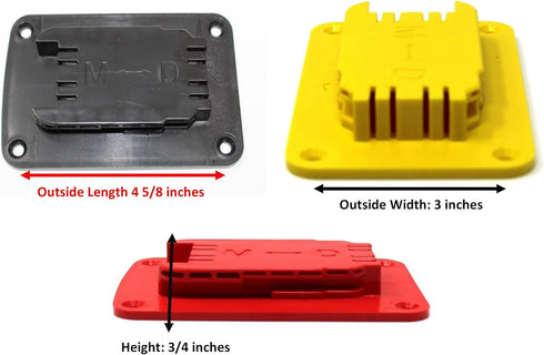 Yellow Plastic Power Tool Holder Mount for Milwaukee M18 or Dewalt 20V 12V Power Drill, 10 Pack