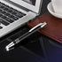 Glovion 3-in-1 Lighted Tip Pen with Stylus - LED Penlight Ballpoint Pen for Writing in the Dark, Pack of 3, White Light