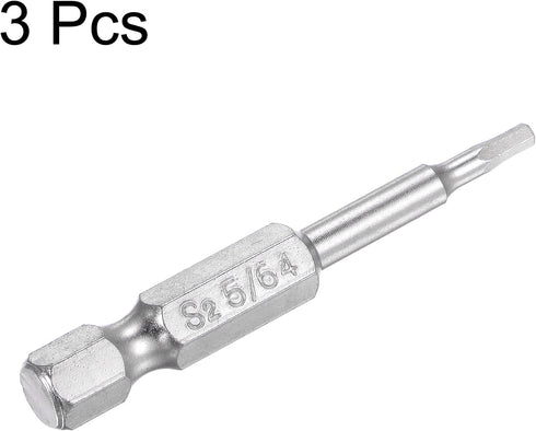 uxcell 5/64" Magnetic Hex Head Screwdriver Bit, 1/4" Hex Shank, 2" Length, S2 Steel, 3 Pcs