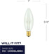 Bulbrite B8 (E12) Bulb, 1 Count (Pack 1), Incandescent Candelabra Screw Base Light of Clear