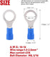 Hilitchi 100Pcs 16-14AWG Insulated Terminals Ring Electrical Wire Crimp Connectors (Blue, M8)