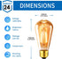 ANWIO Vintage Edison ST21 LED Filament Bulb, 7W (60W Equivalent), Dimmable 2500K Warm White, E26 Base, 6 Pack