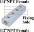 Beduan Aluminum 4-Way 6-Port Air Hose Manifold Block Splitter, 1/2"NPT Input, 1/4"NPT Output