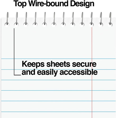Steno Pads Notebooks, Top Bound Spiral Steno Book, Gregg Ruled, 80 Sheets Per Notepad, 6 x 9 Inch, 6 Pack