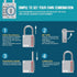 XD40 4 Digit Combination Lock, Padlock for School Gym Locker, Fence, Toolbox, Case Storage (1-Pack, Blue)