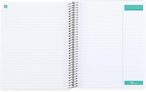 Erin Condren 8.5" X 11" Wildflowers Spiral Bound Coiled Notebook - 160 Lined Pages, 80 Lb Thick Paper, Stickers Included