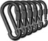 Black & Silver Heavy Duty Bushcraft Locking Thumb Screw Closure - Zinc-Galvanized Steel Carabiner Spring Snap