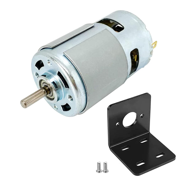 DC 775 Motor 12V-24V 6000-12000RPM, High Torque Low Noise Electric Motor with Bracket for Mini Angle Grinder, Drill