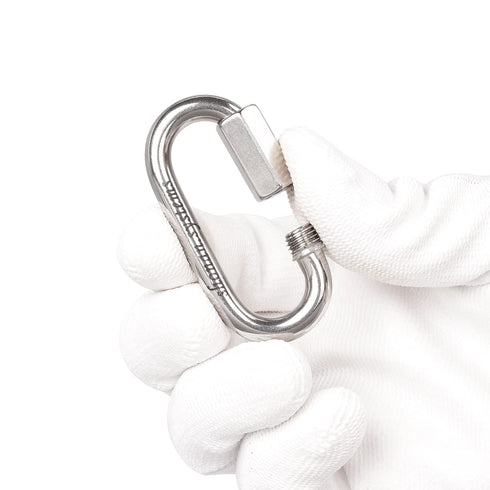 SHONAN 2.3 Inch Stainless Steel Chain Quick Links, 5 Pack Locking Carabiners and Chain Hooks, 650 Lbs Capacity
