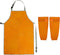 QWORK Welding Apron& Sleeves, Welding Work Protectors Set, Heat and Flame Resistant