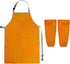 QWORK Welding Apron& Sleeves, Welding Work Protectors Set, Heat and Flame Resistant