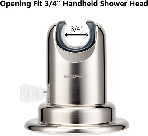 BOPai Vacuum Suction Cup Shower Head Holder, Adjustable 20 Degrees from The Wall, Brushed Nickel
