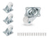 1" Low Profile Caster Wheels Set of 4, No Noise Casters for Furniture, 360 Degree Top Plate