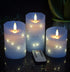 danip Sky Blue LED Flameless Candle with Embedded Starlight String, 3 LED Candles,