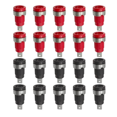 Qingdinu 40 PCS Insulated Safety 32A 4mm Banana Socket Terminal Female Jack Panel