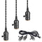 Vintage Plug-in Pendant Light Kit with 1-to-3 Hanging E26/E27 Sockets, Industrial Hanging