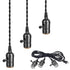 Vintage Plug-in Pendant Light Kit with 1-to-3 Hanging E26/E27 Sockets, Industrial Hanging
