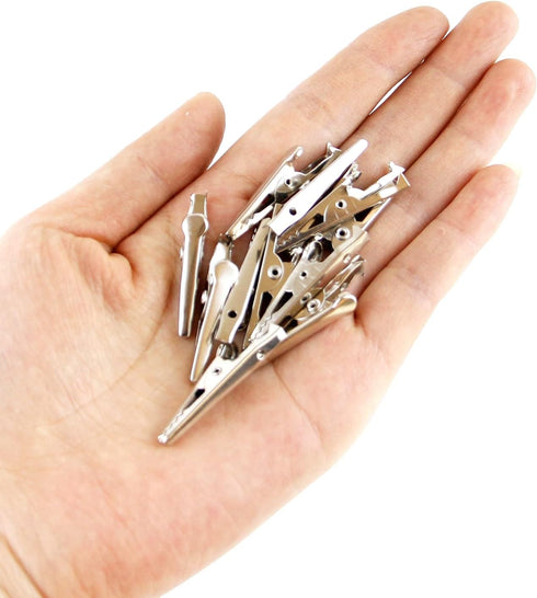 100pcs Metal Alligator Clip, 35mm Spring Clamps Test Line Crocodile Clip for Laboratory Electric Testing Work