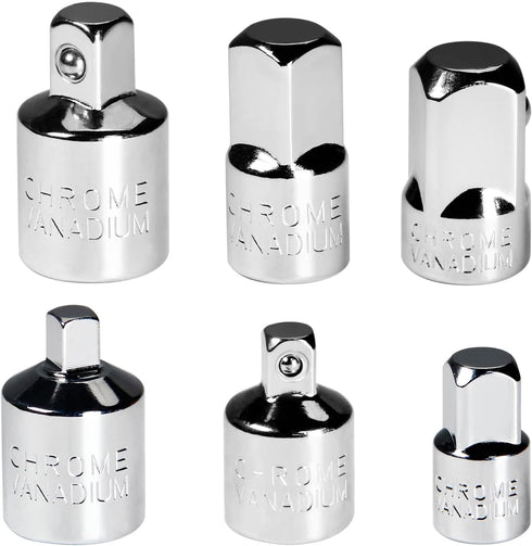 Auniwaig Socket Adapter and Reducer Set 6pcs, 1/4" 3/8" 1/2" SAE Drive