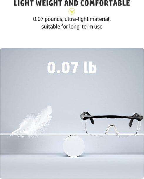 PACIFIC PPE 2 Pack Safety Glasses - Anti-fog, Scratch Resistant Clear Wraparound Lab Goggles with Adjustable Grips