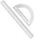 Tdfronien 2 Packs 12 Inch Plastic Ruler and 6 Inch Plastic Protractor Set