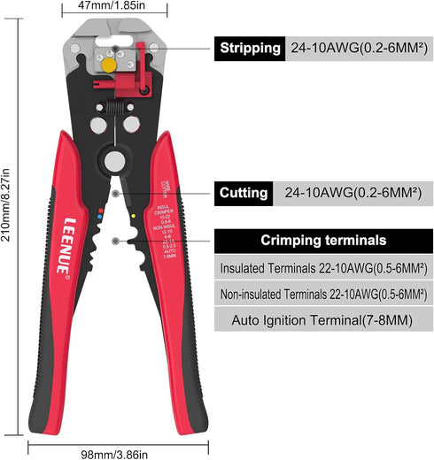 Self Adjusting Wire Stripper 3 in 1 for 10 AWG to 22 AWG Speaker Wire, Electrical Wire Stripping Tool