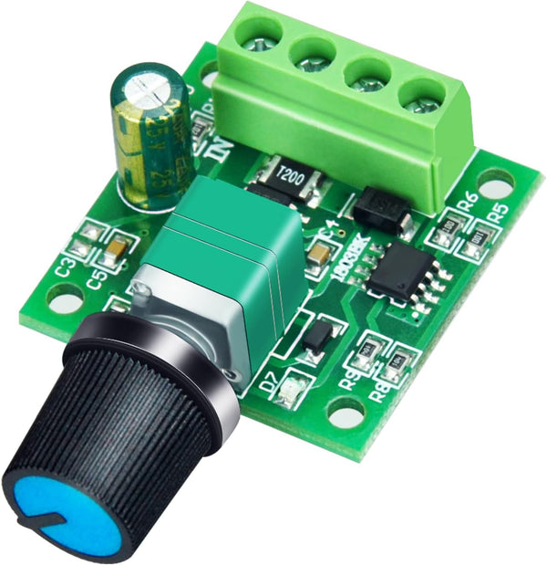 PWM Low Voltage DC Motor Speed Controller 1.8V to 12V 2A 24W Adjustable Driver Switch 1 Pack