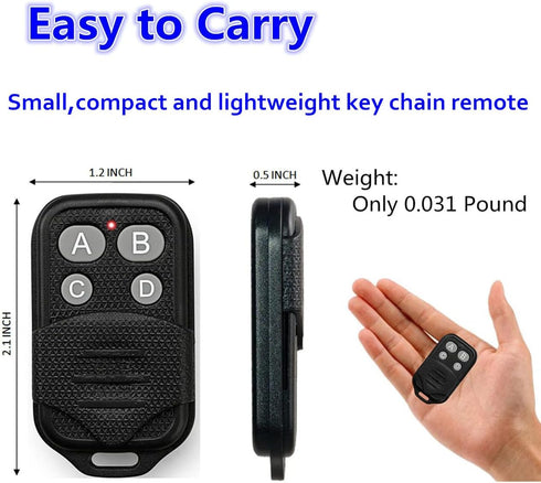 2 Garage Door Opener 390mhz Remote Keychain, Replacement for Genie Intellicode & Overhead Door GIT-3