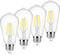 4 Pack Brightever Vintage LED Edison Bulbs, 60 Watt Equivalent, 6W ST58, 4000K Neutral Daylight White, Clear Glass