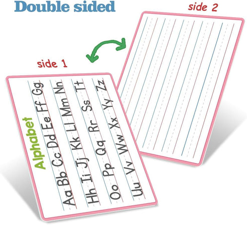 Double Sided Dry Erase Handwriting Practice Boards, Alphabet A-Z and Number 1-10 Tracing Board for Kids