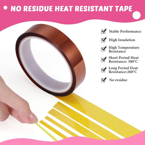 Kosiz 20 Pcs Heat Tape Dispenser Set with Gloves, Multi Size Heat Tape for Sublimation, Nonskid Base