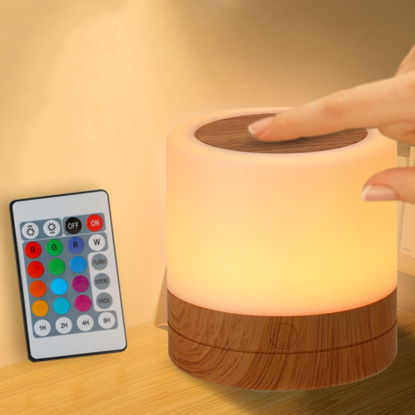 ERUN Nursery Night Light for Kids, USB Rechargeable Small Desk Lamp,13 RGB Colors