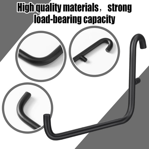 12 Pcs Black Pegboard Hooks, 6 x 9.5 Centimeters, Metal Storage Tool Accessories Compatible with IKEA Skadis Pegboard