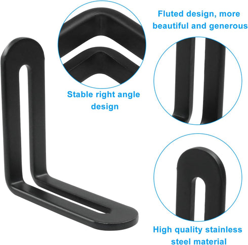 Unlorspy 8Pcs 55 55 3mm Stainless Steel Adjustable L-Bracket x x L-Shape Corner Brace with Slot, L-Shaped Shelf Bracket