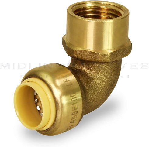 Everflow Supplies Pushlock UPF1 - 1 Inch Long Push x Female Elbow for Quick Installation