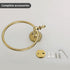 Leyden Polished Gold Towel Ring, Round Wall Mounted Bathroom Hand Towel Holder