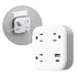 GE UltraPro 3-Outlet Surge Tap with USB, Outlet Extender, 1 USB-A, 1 USB-C, Adapter Spaced for Home or Office