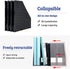 Marte Vanci Collapsible 3 Compartment Magazine Holder Desktop Organizer, Adjustable Sturdy File Dividers, Document