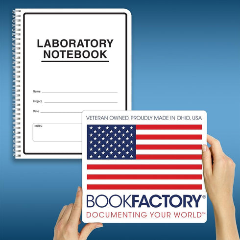 BookFactory Carbonless Lab Notebook, Scientific Grid Format, Contains Carbon Copies, 8.5" x 11", 25 Sets of Pages, 50