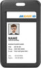 JINEASY 10 Pack Black Vertical ID Badge Holder - Hard Plastic Sliding ID Card Case Protector for Office, School