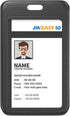 JINEASY 10 Pack Black Vertical ID Badge Holder - Hard Plastic Sliding ID Card Case Protector for Office, School