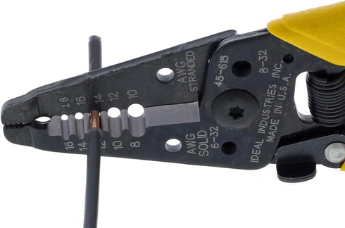 IDEAL Electrical Reflex Super T Stripper, 8-18 AWG Solid, Yellow, with Textured Grips