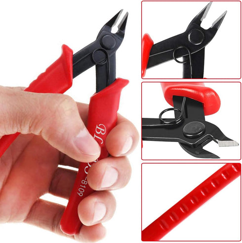 Flush Cutter, Wire Cutters, BS-8109 Soft Wire Cutter Pliers, Precision Micro Cutter for Electronics and Jewelry